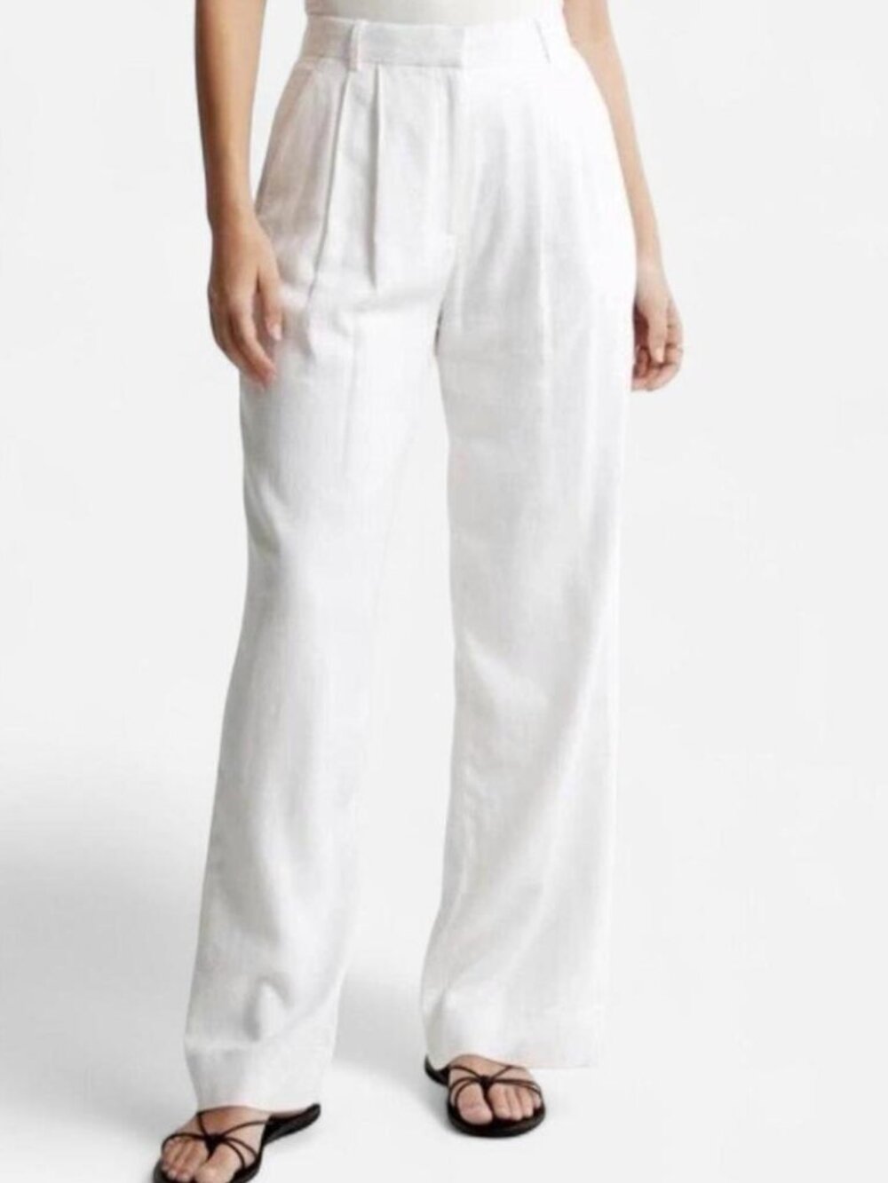 Abercrombie High Rise Tailored Linen Pants